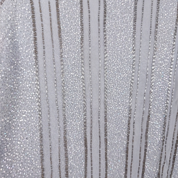 Topshop Silver Grey Beaded Top Size 8 - Picture 8 of 16